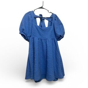 NWOT Free‎ People Violet Puff Sleeve Mini Dress Sky Blue Small